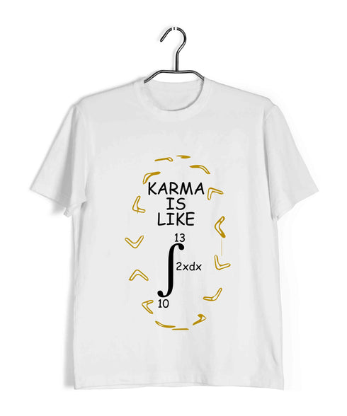 Mathematics KARMA IS LIKE 69 Nerd Casual Graphic Printed T-Shirt for Men